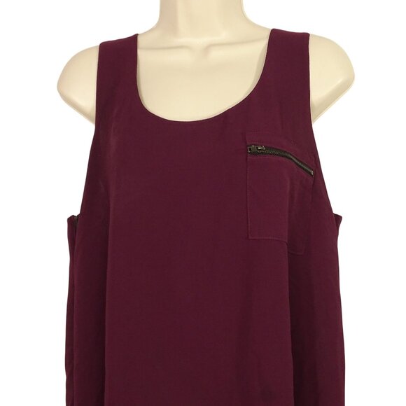 Forever 21 Sleeveless Purple Tank Top Women Plus Size 1X Zip Pocket Side Zipper - Picture 2 of 8